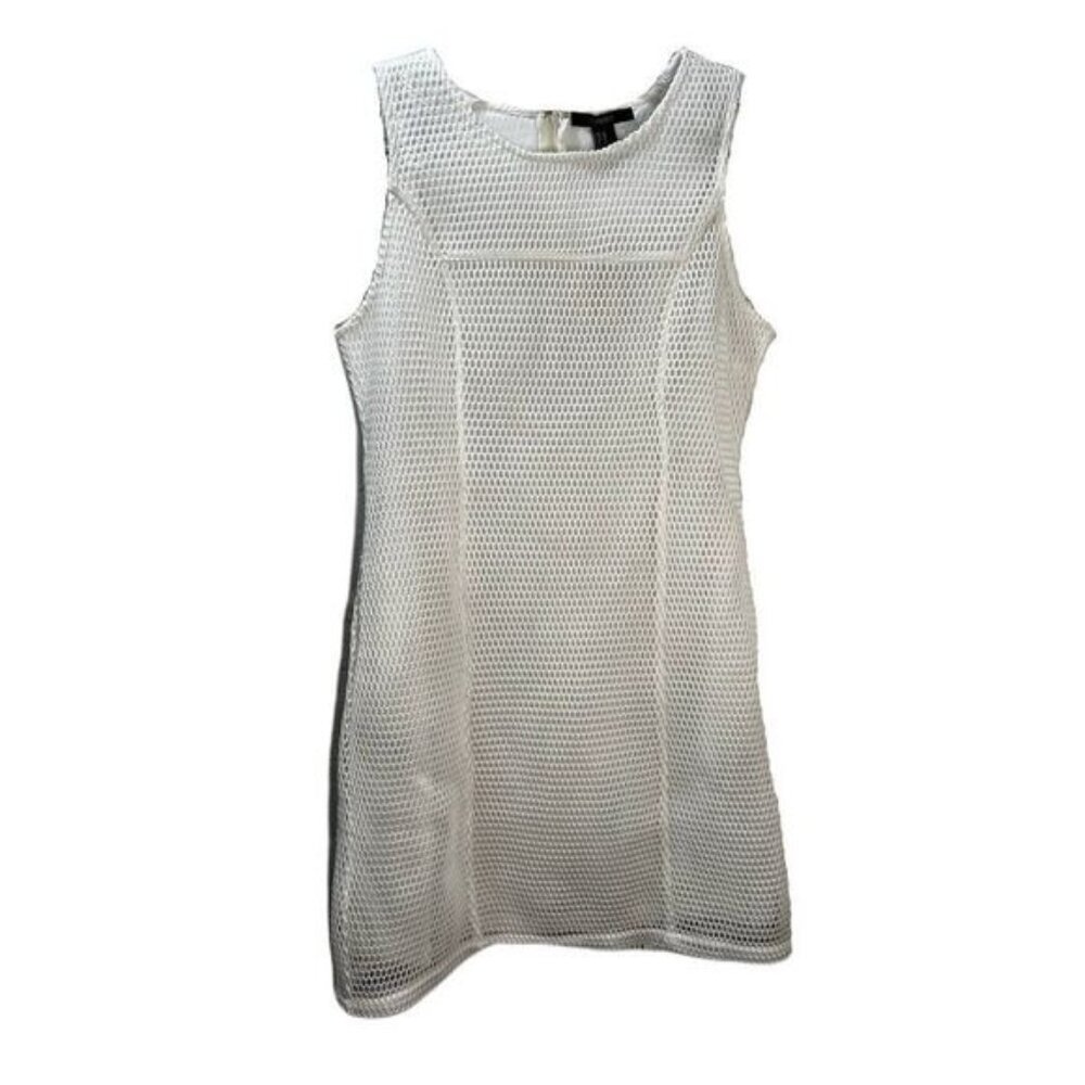 Forever 21 White Mesh Mini Tank Dress‎ Sleeveless Medium